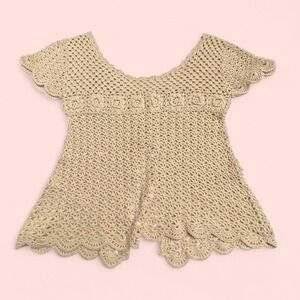 Y2K Vibes fairycore GILMORE GIRLS INSPIRED Y2k Fall fit Cream crochet cardigan